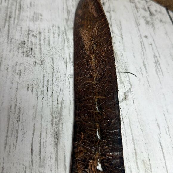 Brazos Joes Belts Leather Eagle Belt Buckle Sz.30 Brown Ornate Belt - Picture 7 of 9